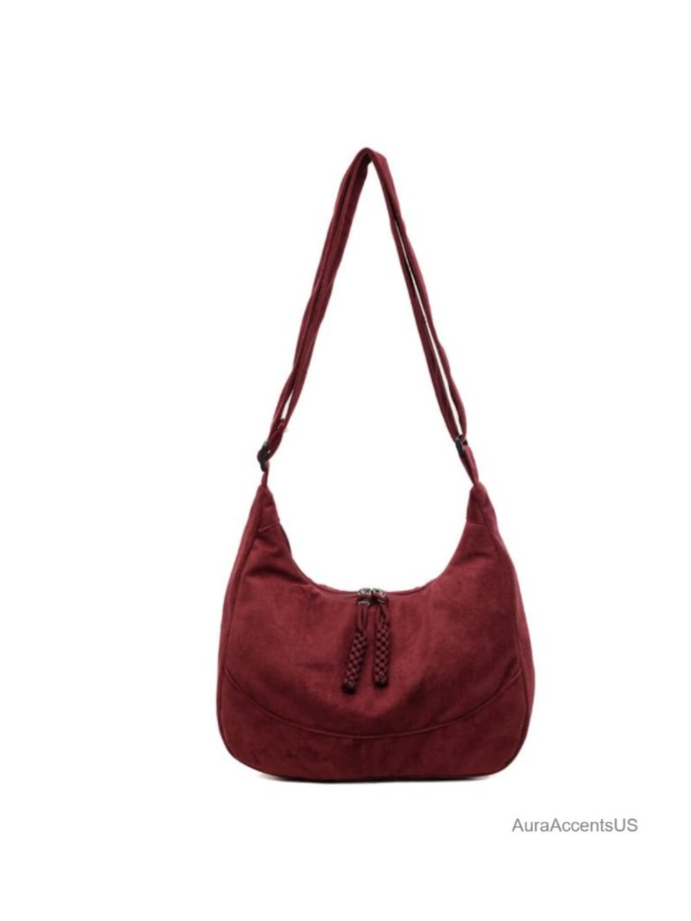 Faux Suede Soft Foldable Vegan Leather Slouchy Hobo Shoulder Bag Tote Purse